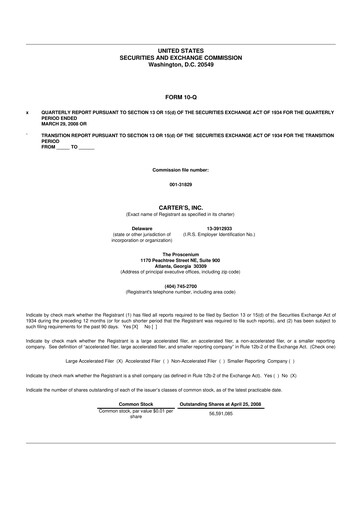 Vorschaubild Carter's 10-Q Quartalsbericht  