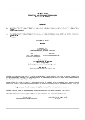 Vorschaubild Carter's 10-Q Quartalsbericht  