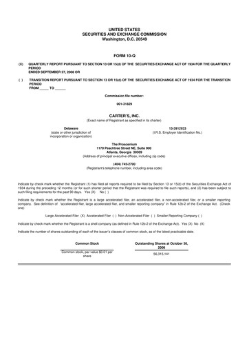 Vorschaubild Carter's 10-Q Quartalsbericht  