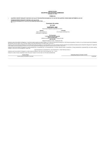 Vorschaubild Carter's 10-Q Quartalsbericht 2013 