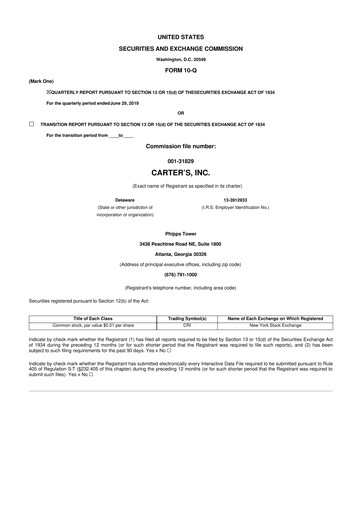 Vorschaubild Carter's 10-Q Quartalsbericht 2019 