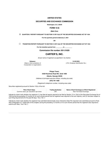 Vorschaubild Carter's 10-Q Quartalsbericht 2021 