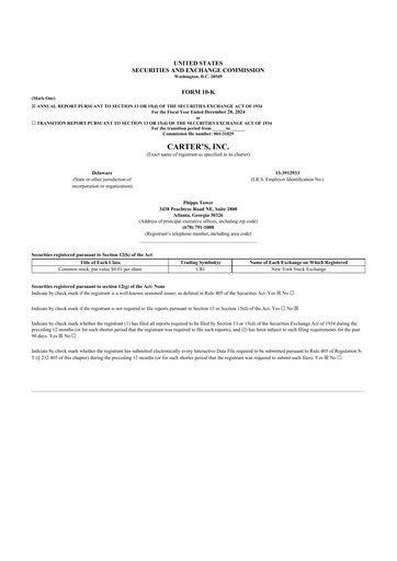 Thumbnail Carter's 10-K Annual Report 2024