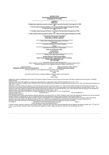 Thumbnail ICON plc 20-F Annual Report 2020