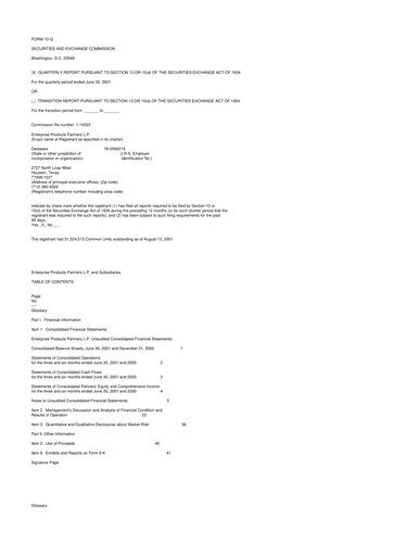 Vorschaubild Enterprise Products 10-Q Quartalsbericht  