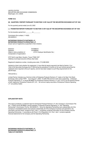 Vorschaubild Enterprise Products 10-Q Quartalsbericht  