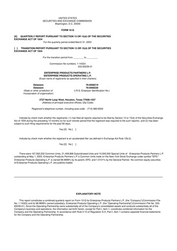 Vorschaubild Enterprise Products 10-Q Quartalsbericht  