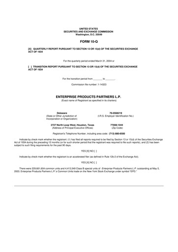 Vorschaubild Enterprise Products 10-Q Quartalsbericht  