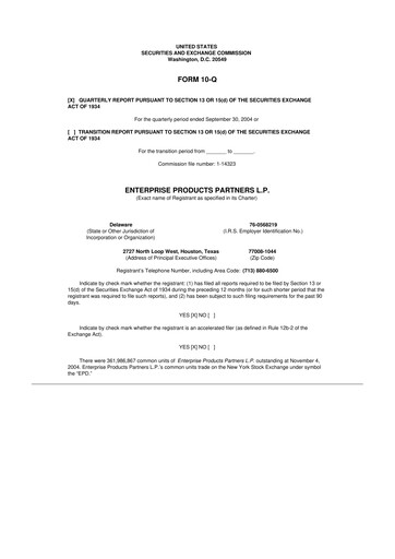Vorschaubild Enterprise Products 10-Q Quartalsbericht  