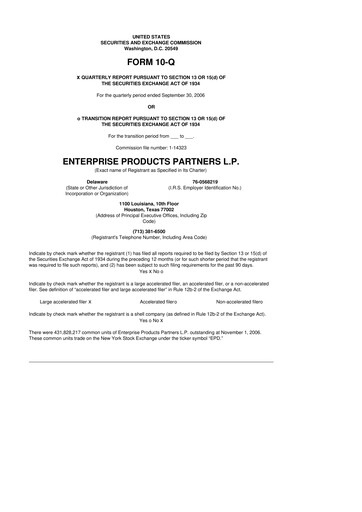 Vorschaubild Enterprise Products 10-Q Quartalsbericht  