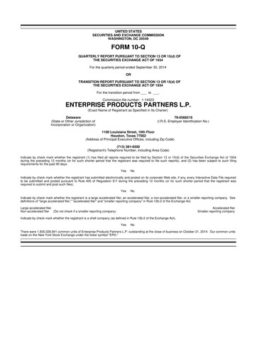 Vorschaubild Enterprise Products 10-Q Quartalsbericht 2014 