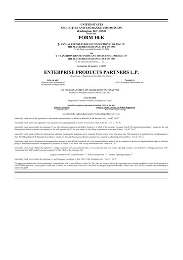 Thumbnail Enterprise Products 10-K Annual Report 2014