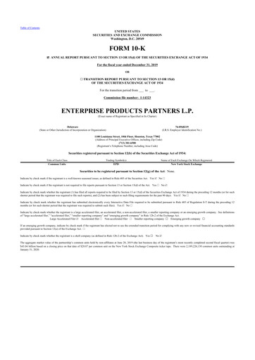 Thumbnail Enterprise Products 10-K Annual Report 2019