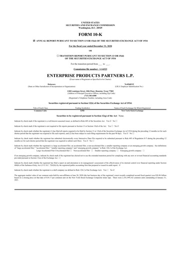 Thumbnail Enterprise Products 10-K Annual Report 2020