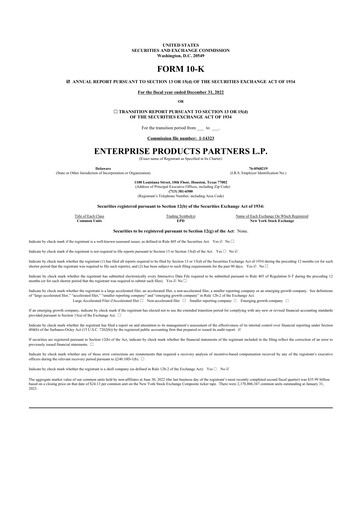 Thumbnail Enterprise Products 10-K Annual Report 2022