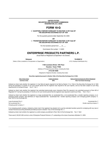 Vorschaubild Enterprise Products 10-Q Quartalsbericht 2025 