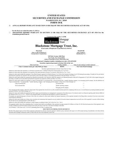 Thumbnail Blackstone Mortgage Trust
 10-K Annual Report 2023