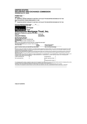 Thumbnail Blackstone Mortgage Trust
 10-Q Quarterly Report FY2025 