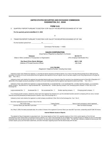 Miniature American Axle & Manufacturing 10-Q Rapport trimestriel  