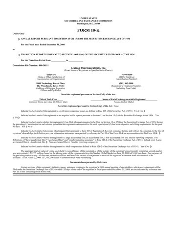 Vorschaubild Lexicon Pharmaceuticals
 10-K Jahresbericht 