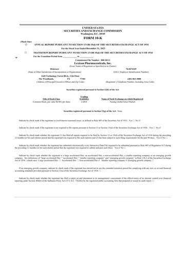 Vorschaubild Lexicon Pharmaceuticals
 10-K Jahresbericht 2023