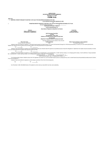 Thumbnail Lexicon Pharmaceuticals
 10-Q Quarterly Report FY2025 