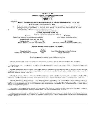 Thumbnail Lexicon Pharmaceuticals
 10-K Annual Report 2025
