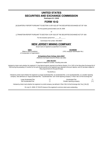 Thumbnail Idaho Strategic Resources 10-Q Quarterly Report FY 