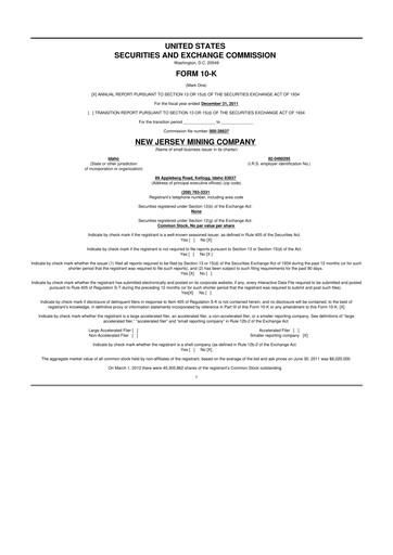 Thumbnail Idaho Strategic Resources 10-K Annual Report 2011