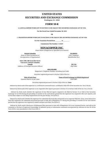 Thumbnail Trilogy Metals
 10-K Annual Report 