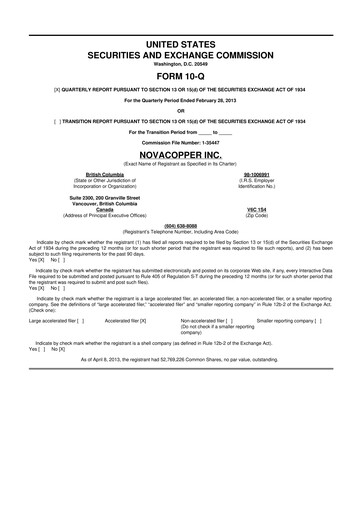 Thumbnail Trilogy Metals
 10-Q Quarterly Report FY 