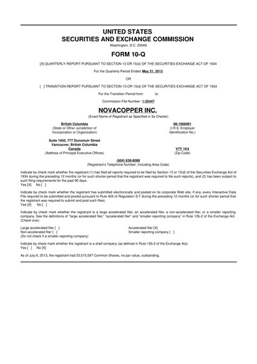 Thumbnail Trilogy Metals
 10-Q Quarterly Report FY 