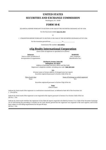 Thumbnail eXp World Holdings
 10-K Annual Report 2013