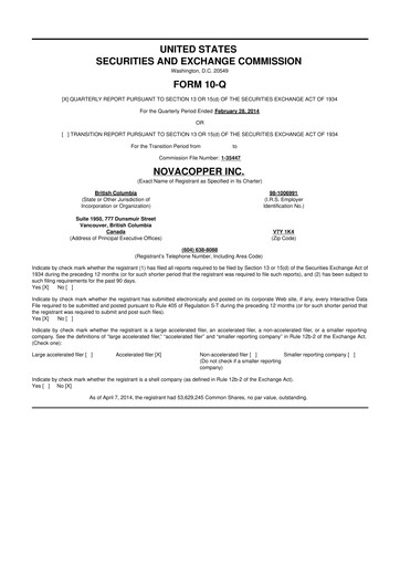 Thumbnail Trilogy Metals
 10-Q Quarterly Report FY 