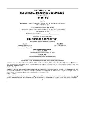 Thumbnail Lightbridge Corporation 10-Q Quarterly Report FY2015 