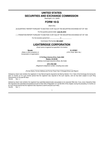 Thumbnail Lightbridge Corporation 10-Q Quarterly Report FY2016 