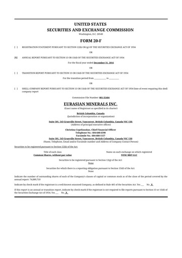 Thumbnail EMX Royalty
 20-F Annual Report 