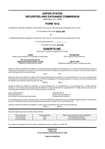 Vorschaubild SunOpta 10-Q Quartalsbericht 2020 