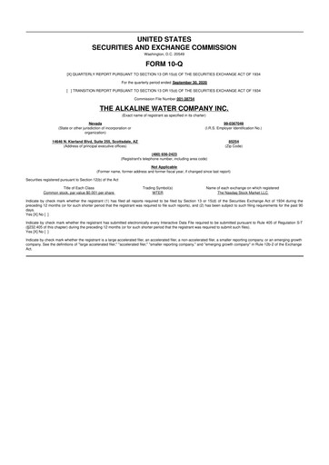 Vorschaubild Alkaline Water Company 10-Q Quartalsbericht 2021 