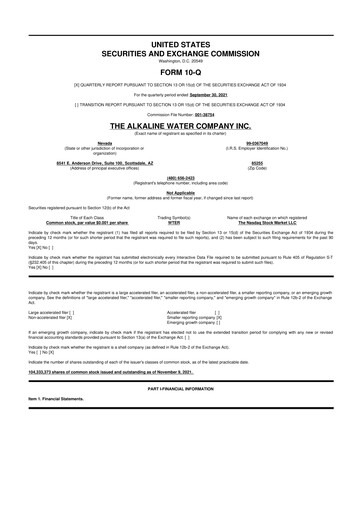 Vorschaubild Alkaline Water Company 10-Q Quartalsbericht 2022 