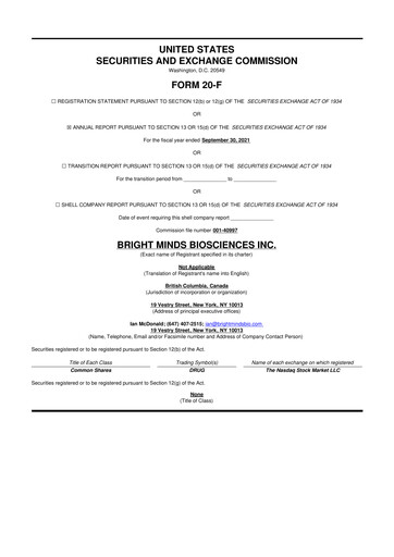 Thumbnail Bright Minds Biosciences 20-F Annual Report 2021