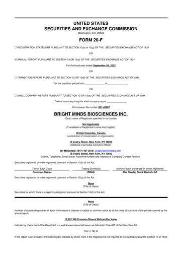 Thumbnail Bright Minds Biosciences 20-F Annual Report 2022