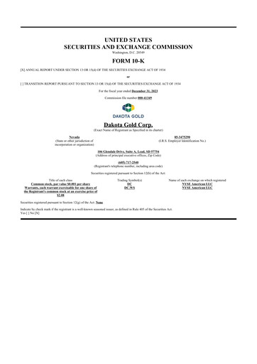 Thumbnail Dakota Gold 10-K Annual Report 2023