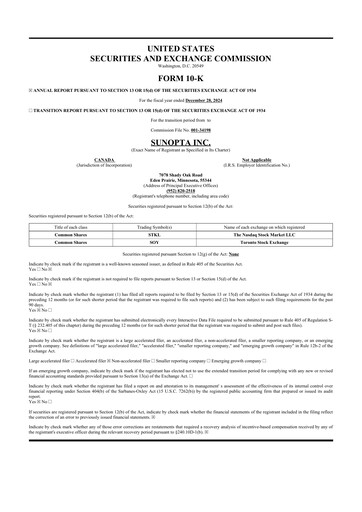 Thumbnail SunOpta 10-K Annual Report 2024