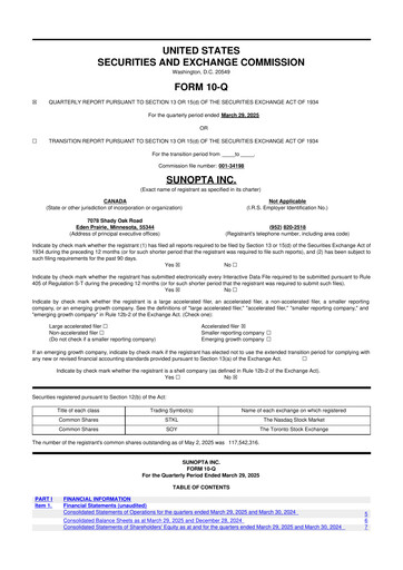 Vorschaubild SunOpta 10-Q Quartalsbericht 2025 
