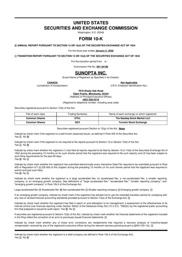 Thumbnail SunOpta 10-K Annual Report 2026