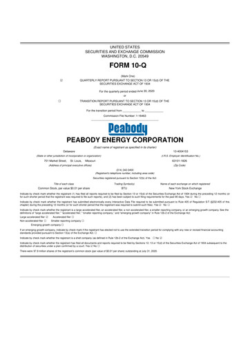 Thumbnail Peabody Energy
 10-Q Quarterly Report FY2020 