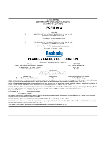 Thumbnail Peabody Energy
 10-Q Quarterly Report FY2021 