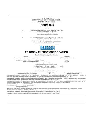 Miniature Peabody Energy
 10-Q Rapport trimestriel 2026 