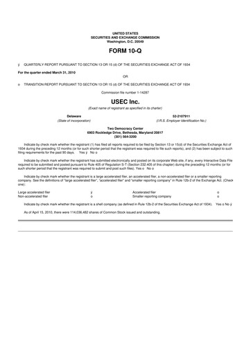 Vorschaubild Centrus Energy 10-Q Quartalsbericht  